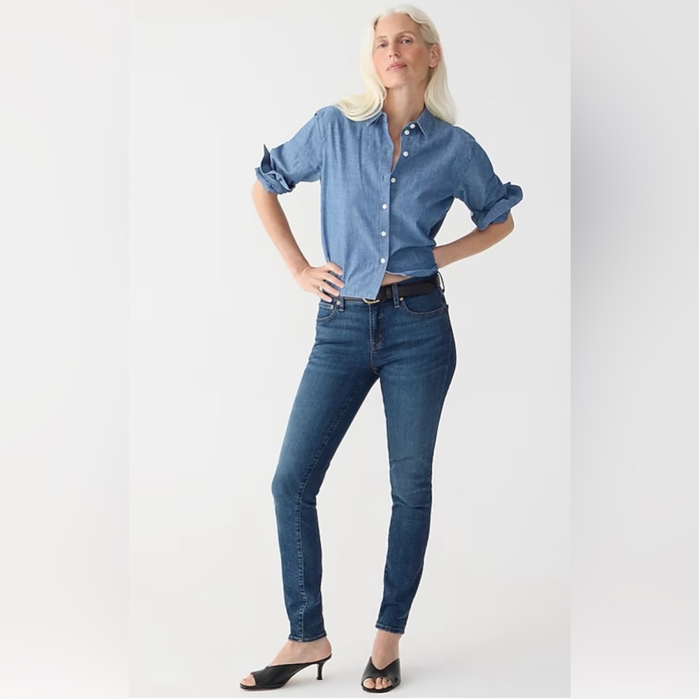 J Crew 8" toothpick jean in Vista wash, Sz 26